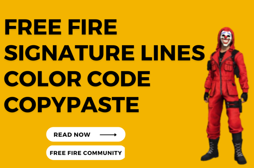 Free Fire Signature Lines Attitude in Colour Code, FF Bio Styles